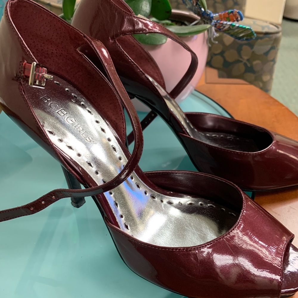 BCBG burgundy heels.